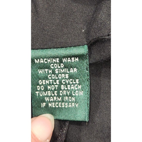 Lauren Ralph Lauren LRL Skirt Womens 10P Black 100% Linen Flare Midi Lined - Picture 4 of 9